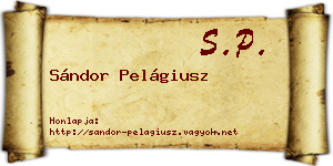 Sándor Pelágiusz névjegykártya